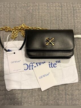 Off-White Jitney Leather Wallet on a Chain